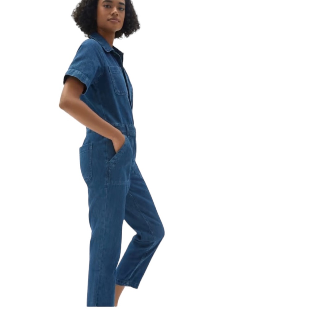 Everlane The Super-Soft Summer Jean Coverall in Dark Blue Wash Women's 12 NWT